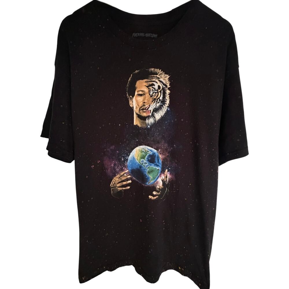 F*cking Awesome T-Shirt Men's X LARGE Black Cotton All-over print Graphic